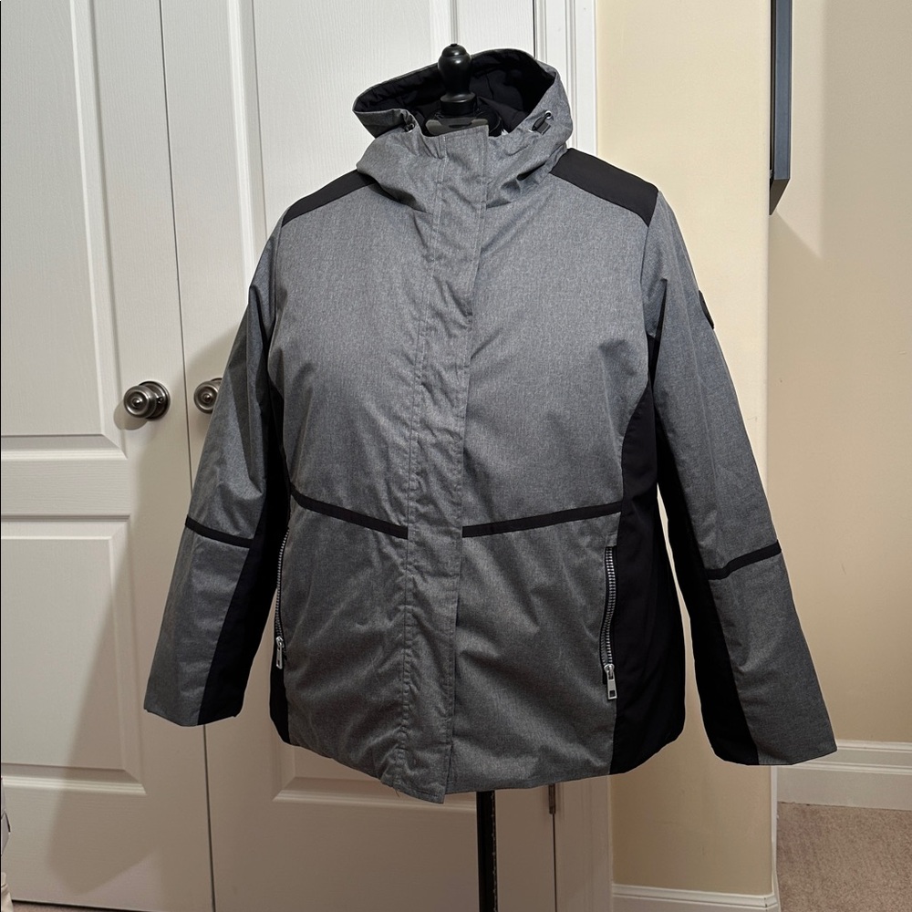 NWOT LVK Grey and Black Hooded Ski Jacket